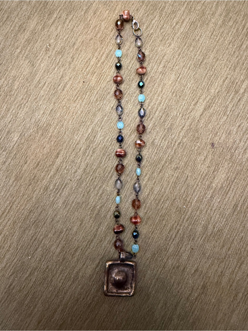 Avgad Vintage 70’s Stamped Boho Brutalist Pendant - Picture 3 of 6